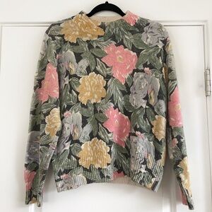 Vintage Silk Blend Floral Sweater - M